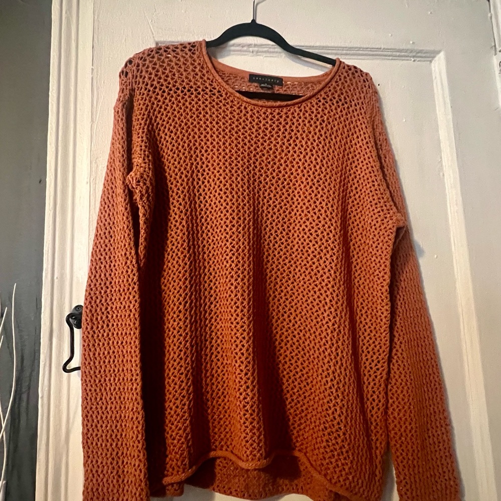 Sanctuary Burnt Orange Crewneck Sweater Chunky Knit